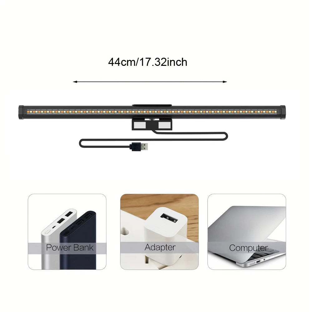 RGB Desktop Atmosphere Light Strip LED Eye Protection Learning Reading Hanging Lamp PC Display Screen Lighting Night Light