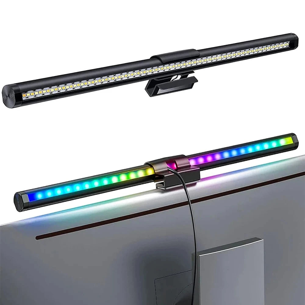 RGB Desktop Atmosphere Light Strip LED Eye Protection Learning Reading Hanging Lamp PC Display Screen Lighting Night Light